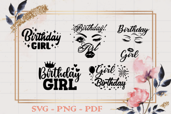 Birthday Girls Gift Ideas Bundle Print Templates Graphics