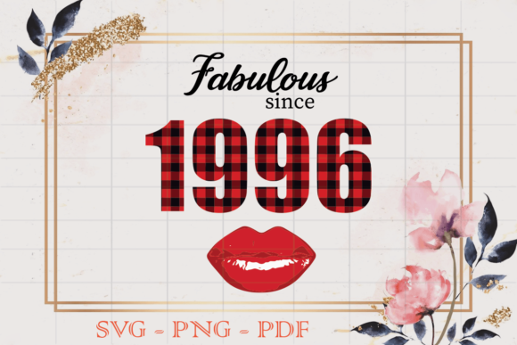 Fabulous Since 1996 Red Buffalo Plaid Graphics & Print Templates
