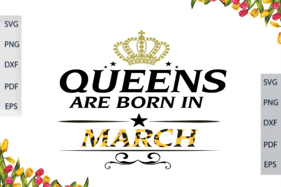 Gift for March Queens, Leopard Font: Graphics & Print Templates