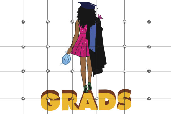 Graduated Black Girl Graphics for Print Templates