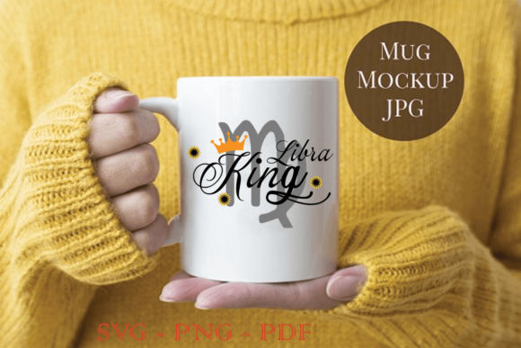 Libra King Birthday Gift SVG: Graphics for Print Templates