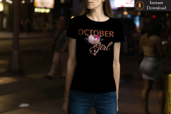 October Girls Birthday Gift Idea: Graphics & Print Templates