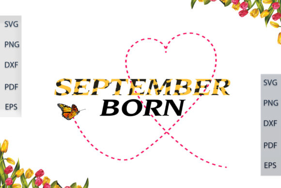 September Born in Leopard Font Gift Idea