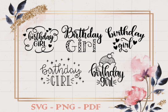 Silhouette File Bundle for Birthday Card Graphics & Print Templates