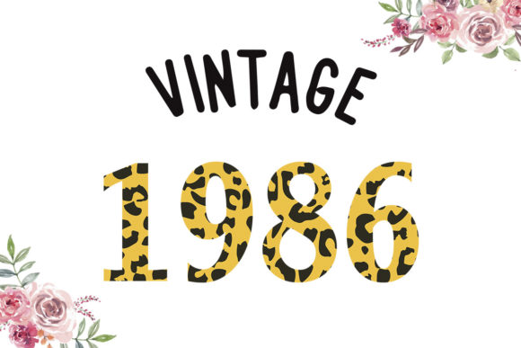 Vintage 1986 Leopard Font for Graphics & Print Templates