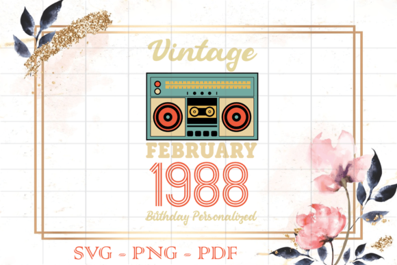 Vintage 1988 Graphics for Print Templates